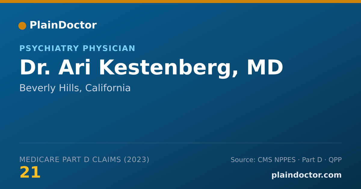 Shareable card for Ari Kestenberg, MD - Psychiatry Physician, Beverly Hills, CA