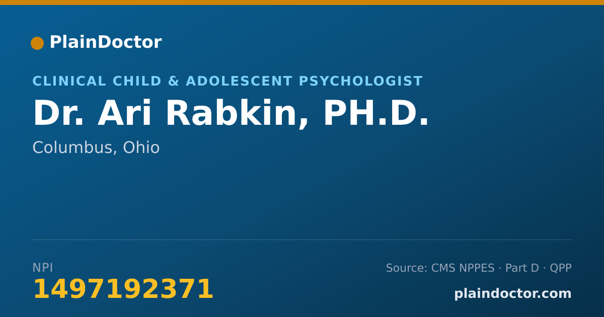 Shareable card for Ari Rabkin, PH.D. - Clinical Child & Adolescent Psychologist, Columbus, OH