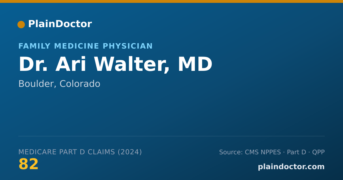 Shareable card for Ari Walter, MD - Family Medicine Physician, Boulder, CO