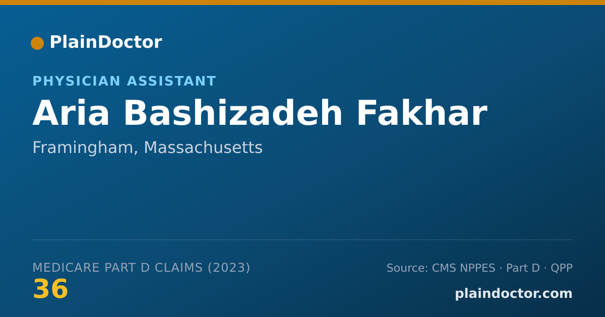 Shareable card for Aria Bashizadeh Fakhar - Physician Assistant, Framingham, MA
