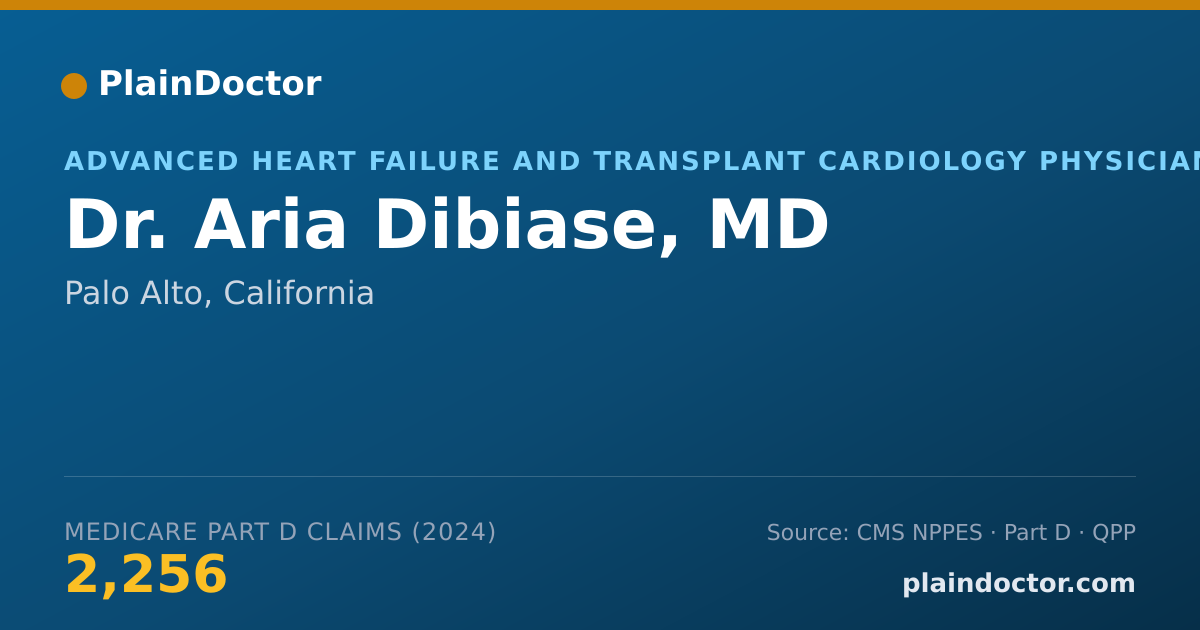 Shareable card for Aria Dibiase, MD - Cardiovascular Disease Physician, Palo Alto, CA