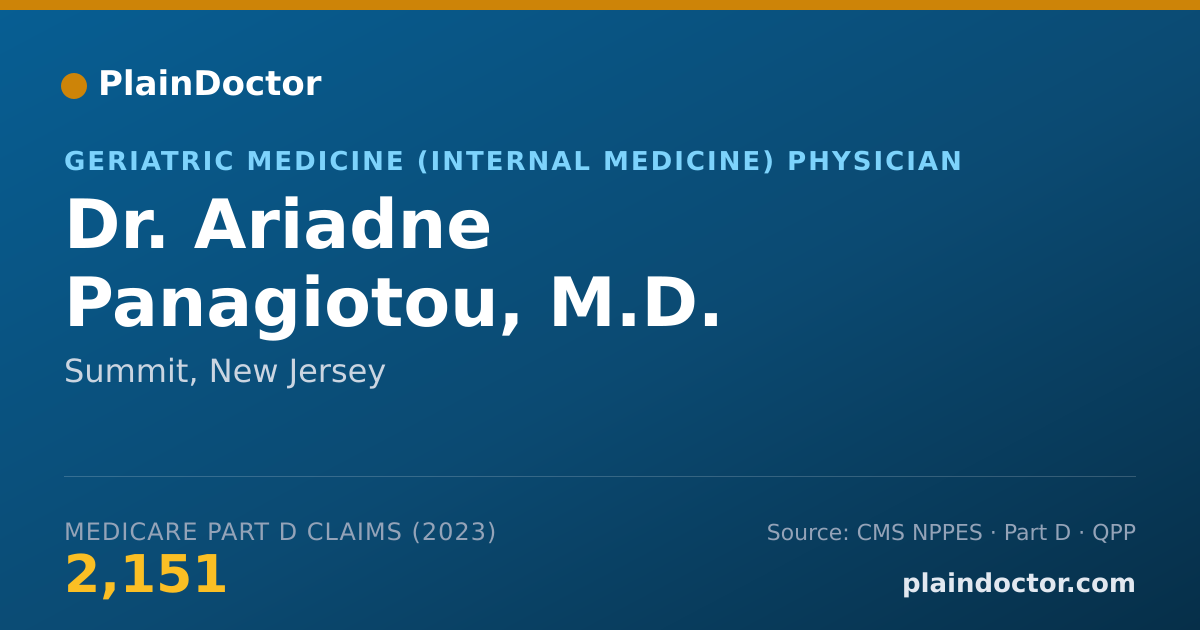 Shareable card for Ariadne Panagiotou, M.D. - Geriatric Medicine (Internal Medicine) Physician, Summit, NJ