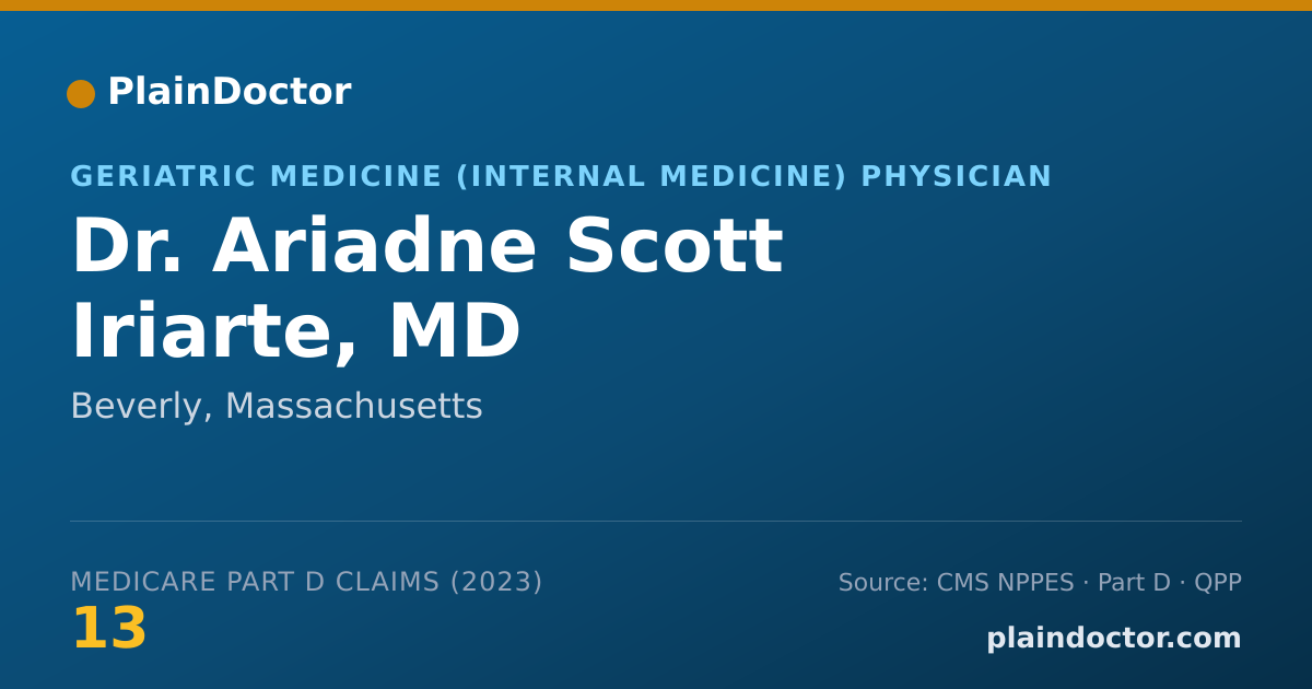 Shareable card for Ariadne Scott Iriarte, MD - Geriatric Medicine (Internal Medicine) Physician, Beverly, MA