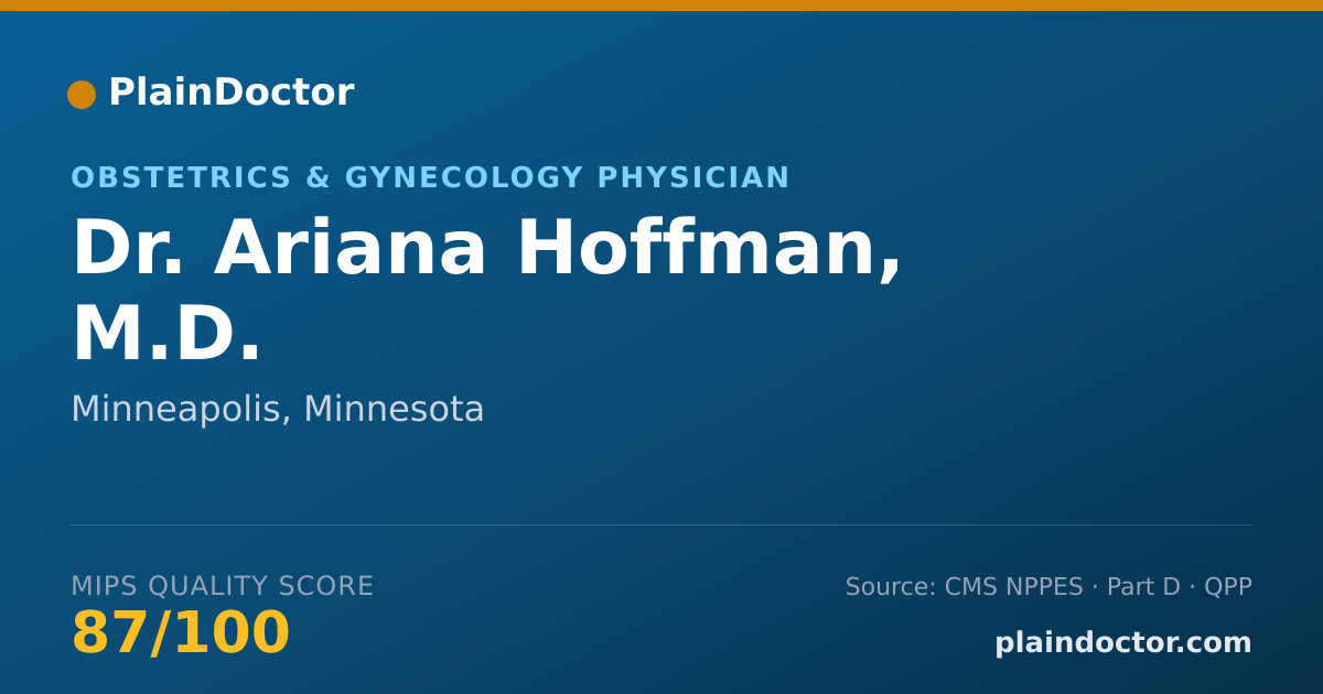 Shareable card for Ariana Hoffman, M.D. - Obstetrics & Gynecology Physician, Minneapolis, MN