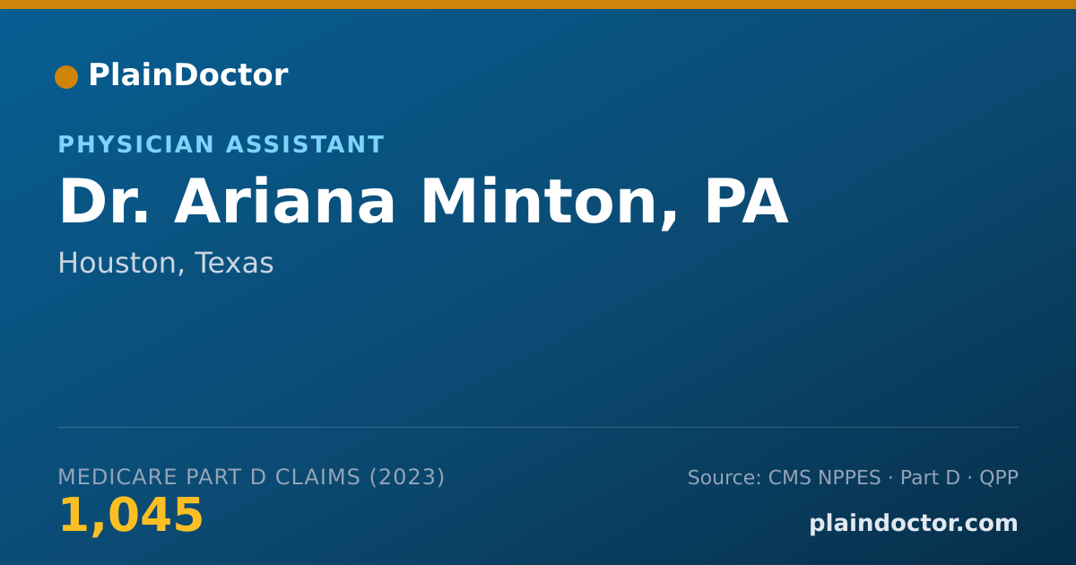 Shareable card for Ariana Minton, PA - Physician Assistant, Houston, TX