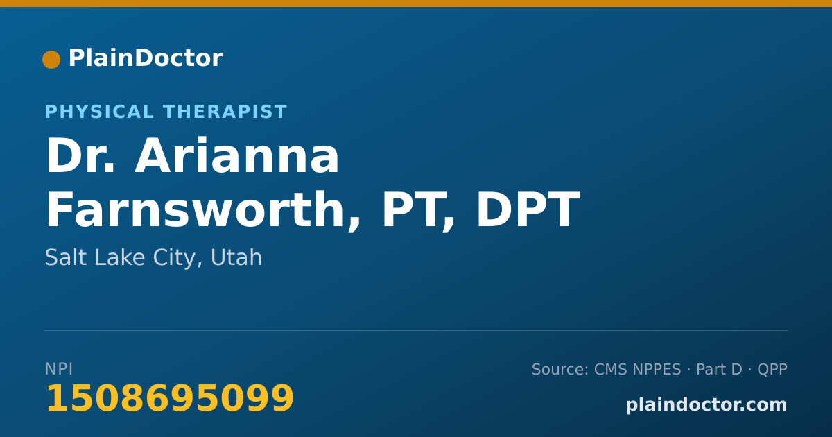 Shareable card for Arianna Farnsworth, PT, DPT - Physical Therapist, Salt Lake City, UT