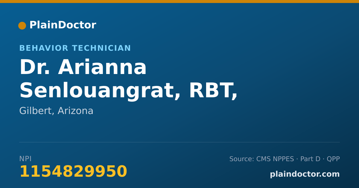 Shareable card for Arianna Senlouangrat, RBT, BCAT - Behavior Technician, Gilbert, AZ