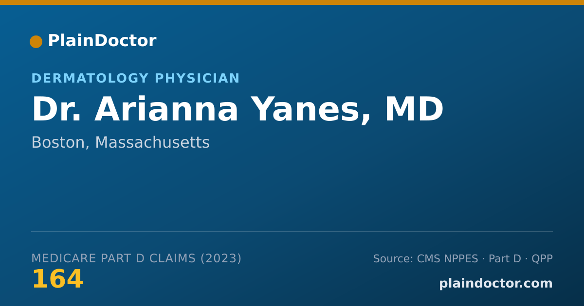 Shareable card for Arianna Yanes, MD - Dermatology Physician, Boston, MA