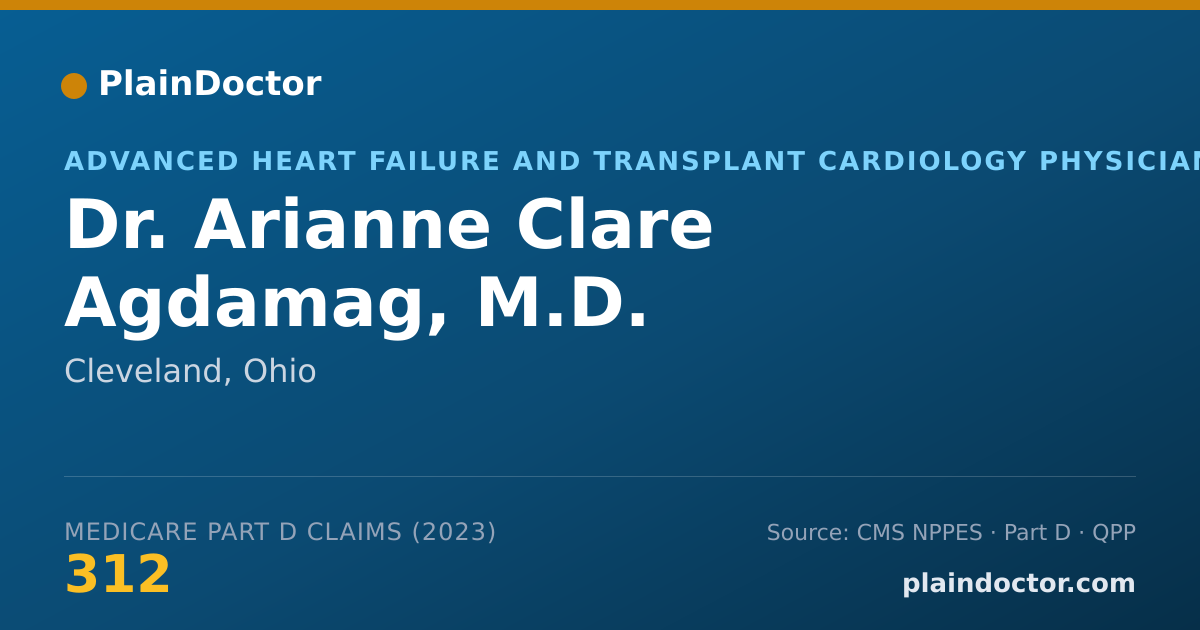 Shareable card for Arianne Clare Agdamag, M.D. - Advanced Heart Failure and Transplant Cardiology Physician, Cleveland, OH
