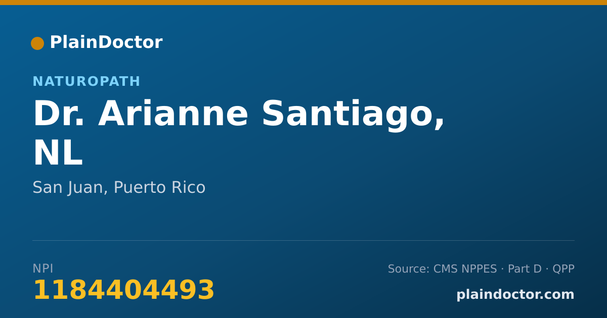 Shareable card for Arianne Santiago, NL - Naturopath, San Juan, PR