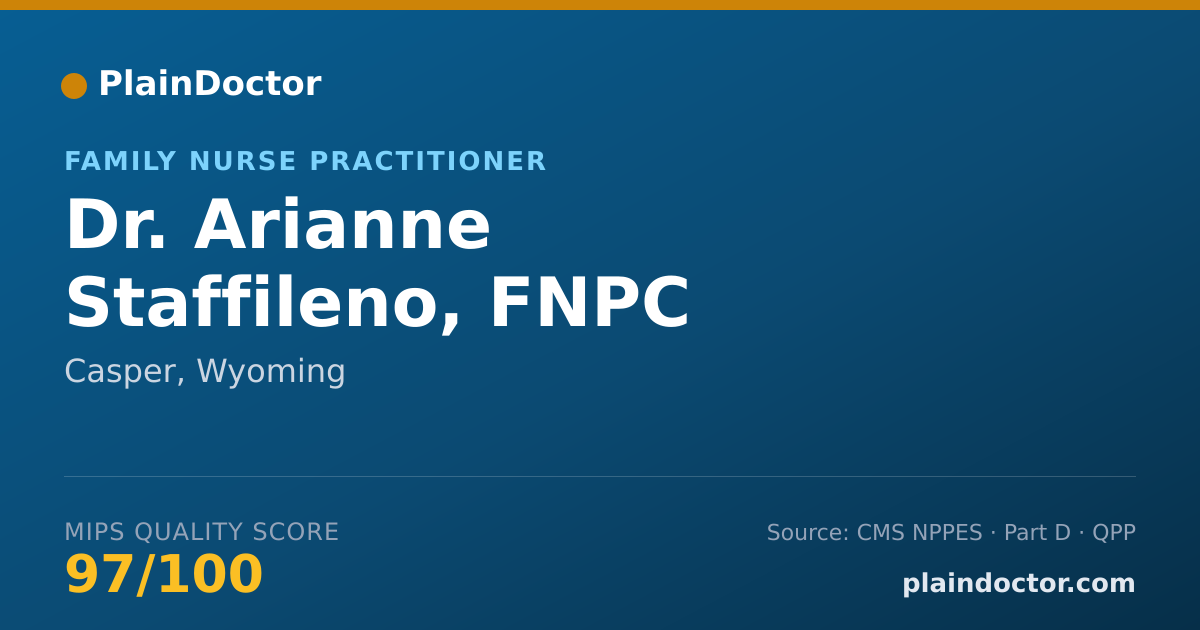Shareable card for Arianne Staffileno, FNPC - Family Nurse Practitioner, Casper, WY