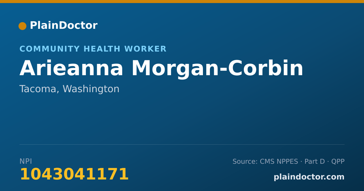 Shareable card for Arieanna Morgan-Corbin - Community Health Worker, Tacoma, WA