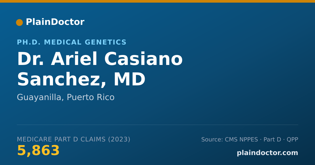 Shareable card for Ariel Casiano Sanchez, MD - Ph.D. Medical Genetics, Guayanilla, PR
