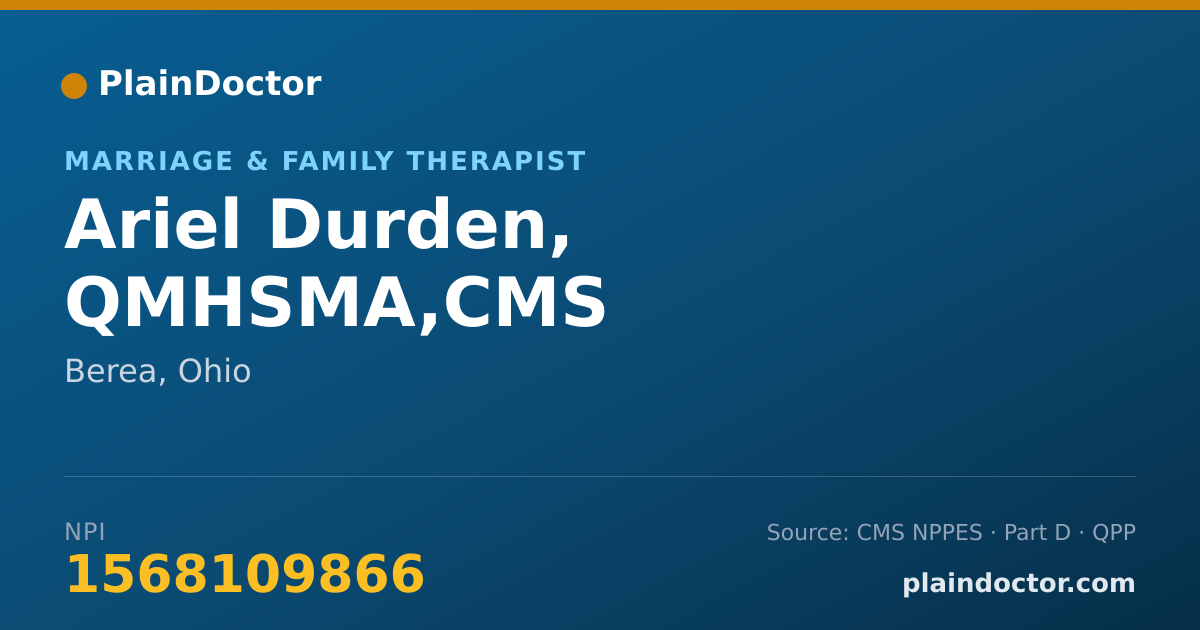 Shareable card for Ariel Durden, QMHSMA,CMS - Case Manager/Care Coordinator, Berea, OH