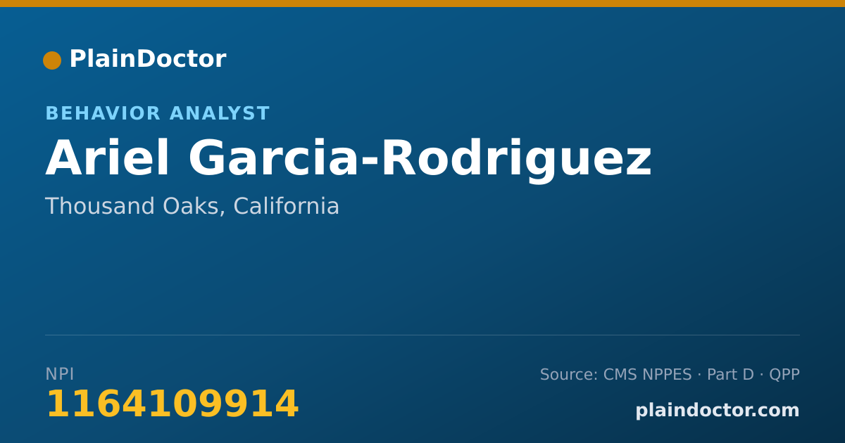Shareable card for Ariel Garcia-Rodriguez - Behavior Analyst, Thousand Oaks, CA