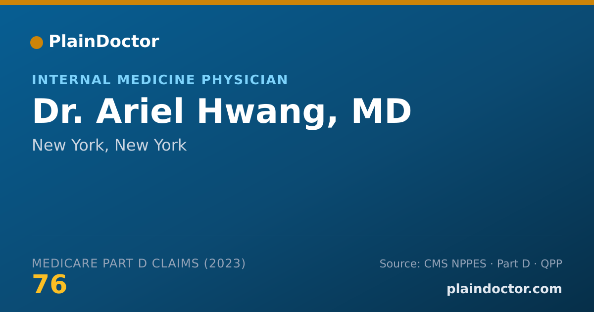 Shareable card for Ariel Hwang, MD - Internal Medicine Physician, New York, NY