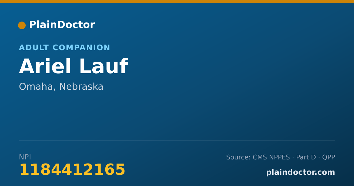 Shareable card for Ariel Lauf - Adult Companion, Omaha, NE