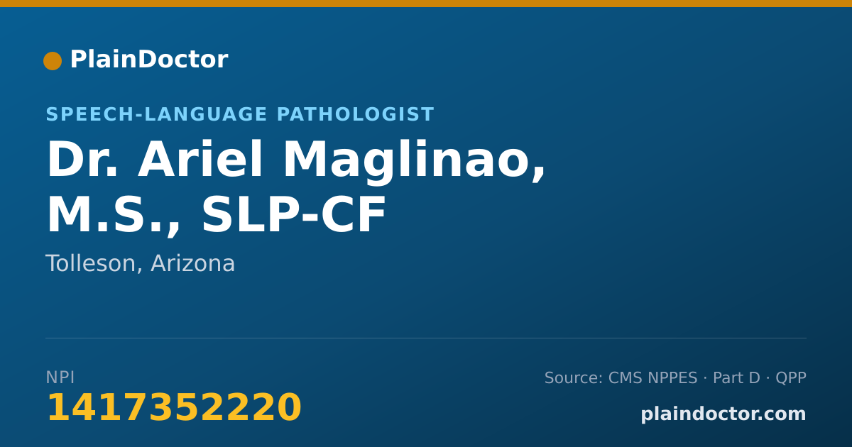 Shareable card for Ariel Maglinao, M.S., SLP-CF - Speech-Language Pathologist, Tolleson, AZ