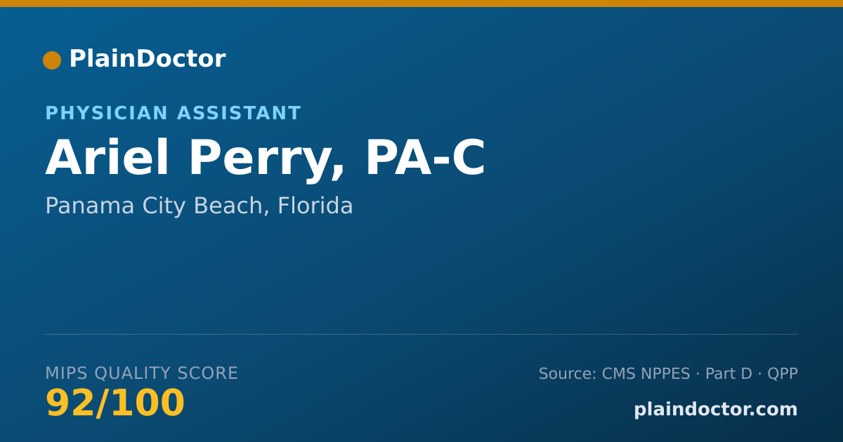 Shareable card for Ariel Perry, PA-C - Physician Assistant, Panama City Beach, FL