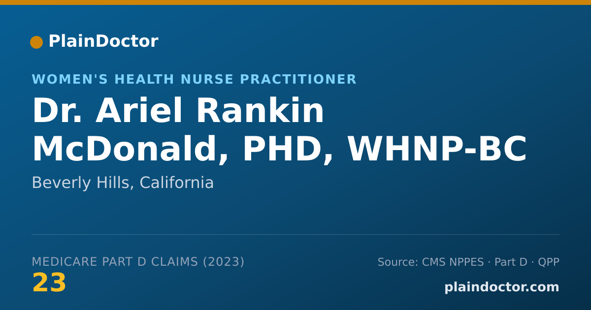 Shareable card for Ariel Rankin McDonald, PHD, WHNP-BC - Women's Health Nurse Practitioner, Beverly Hills, CA