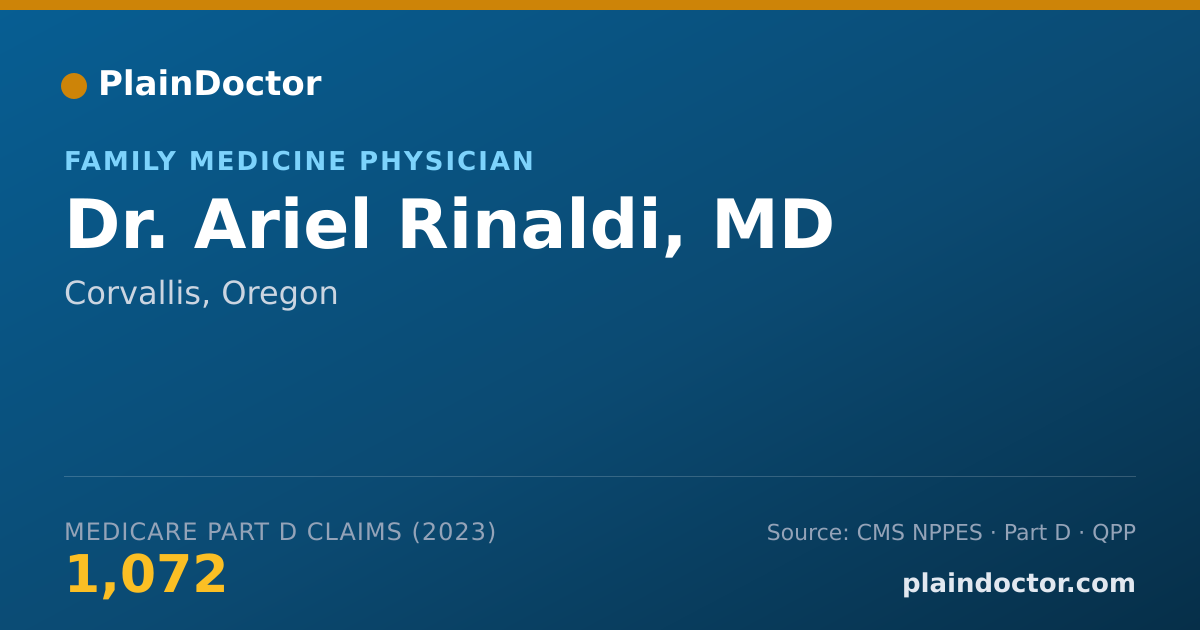Shareable card for Ariel Rinaldi, MD - Family Medicine Physician, Corvallis, OR