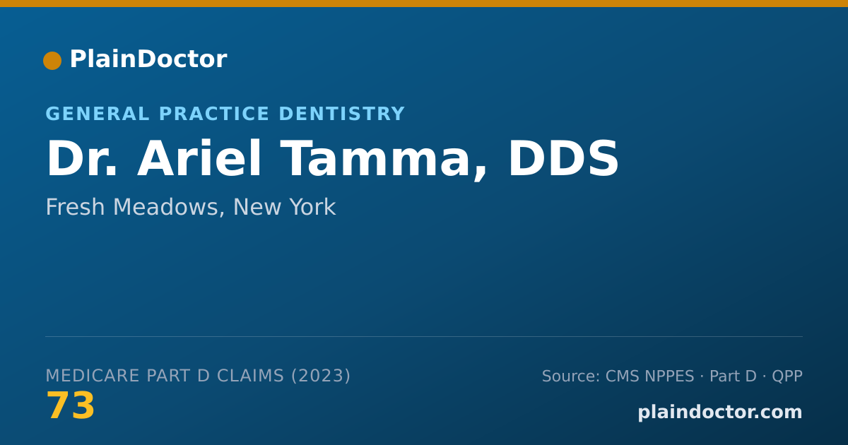 Shareable card for Ariel Tamma, DDS - General Practice Dentistry, Fresh Meadows, NY