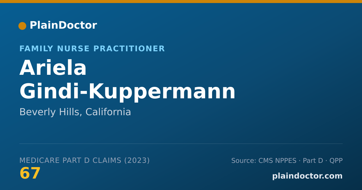 Shareable card for Ariela Gindi-Kuppermann - Family Nurse Practitioner, Beverly Hills, CA
