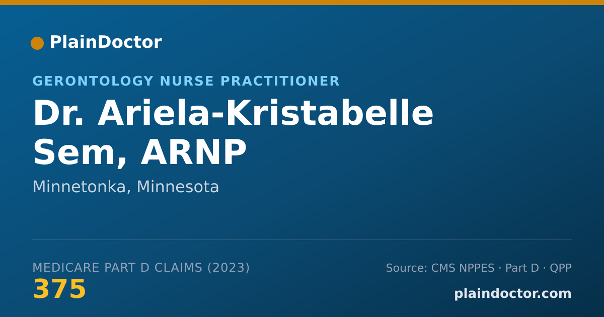 Shareable card for Ariela-Kristabelle Sem, ARNP - Gerontology Nurse Practitioner, Minnetonka, MN