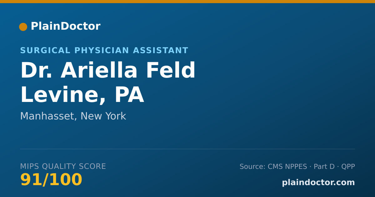Shareable card for Ariella Feld Levine, PA - Surgical Physician Assistant, Manhasset, NY