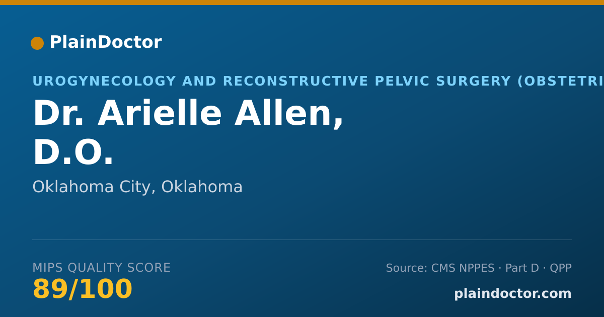 Shareable card for Arielle Allen, D.O. - Urogynecology and Reconstructive Pelvic Surgery (Obstetrics & Gynecology) Physician, Oklahoma City, OK
