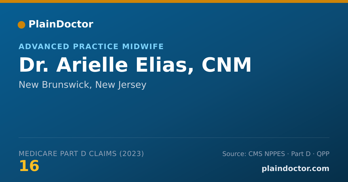 Shareable card for Arielle Elias, CNM - Advanced Practice Midwife, New Brunswick, NJ