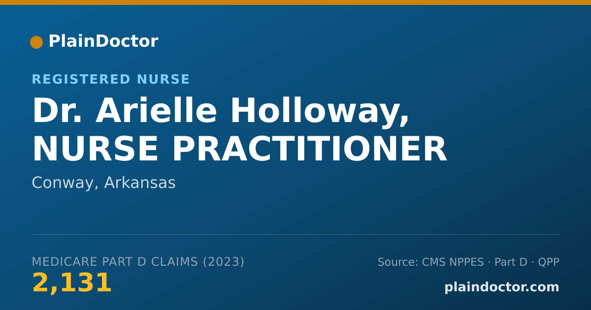 Shareable card for Arielle Holloway, NURSE PRACTITIONER - Registered Nurse, Conway, AR