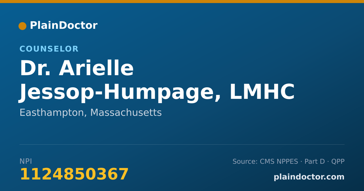 Shareable card for Arielle Jessop-Humpage, LMHC - Counselor, Easthampton, MA
