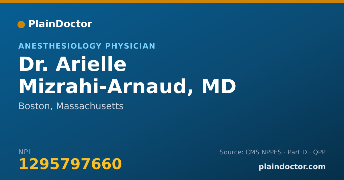 Shareable card for Arielle Mizrahi-Arnaud, MD - Anesthesiology Physician, Boston, MA