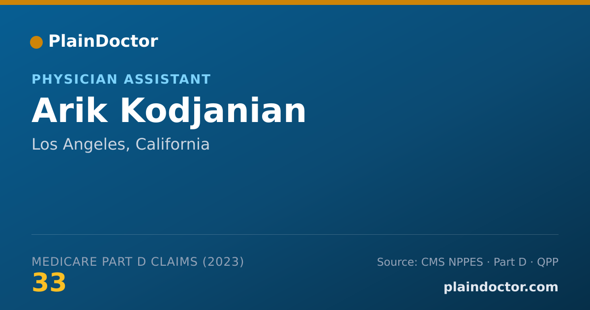 Shareable card for Arik Kodjanian - Physician Assistant, Los Angeles, CA