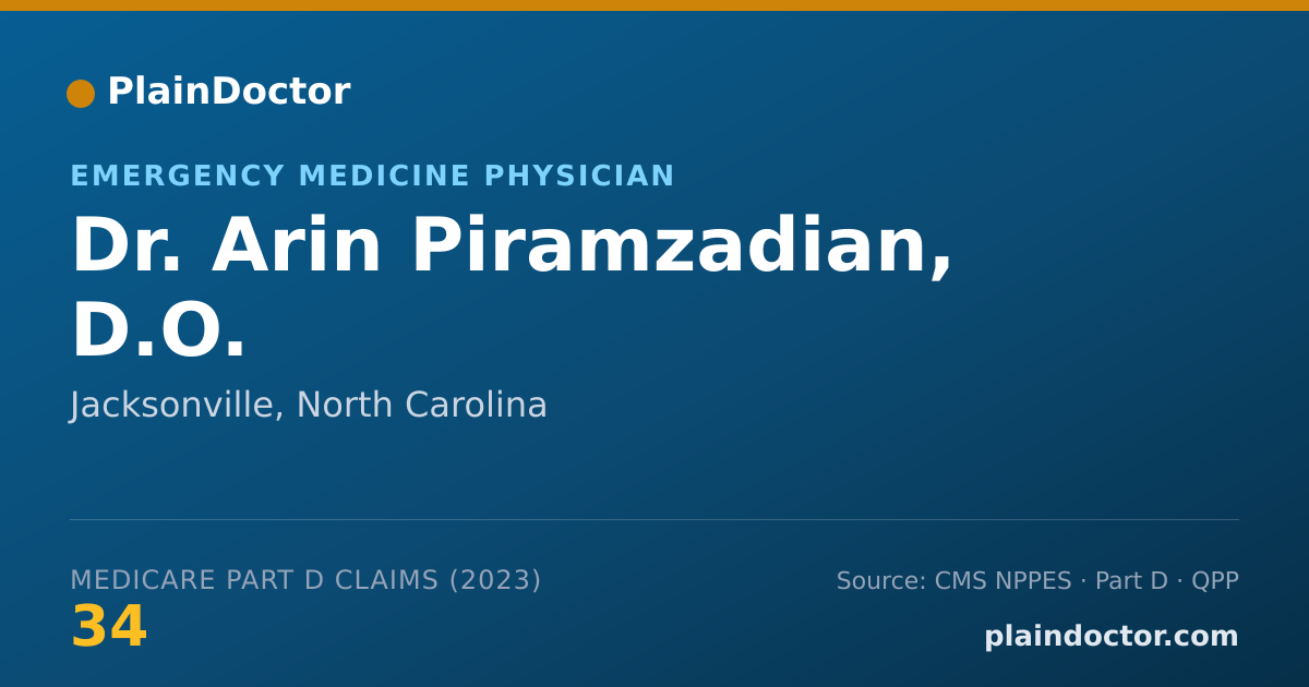 Shareable card for Arin Piramzadian, D.O. - Emergency Medicine Physician, Jacksonville, NC