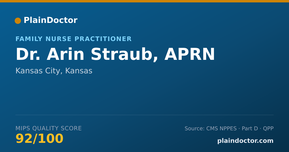 Shareable card for Arin Straub, APRN - Family Nurse Practitioner, Kansas City, KS