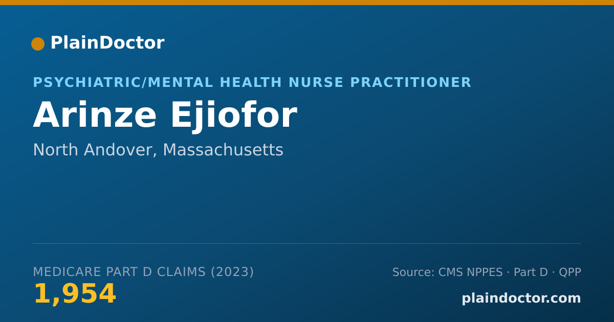 Shareable card for Arinze Ejiofor - Psychiatric/Mental Health Nurse Practitioner, North Andover, MA
