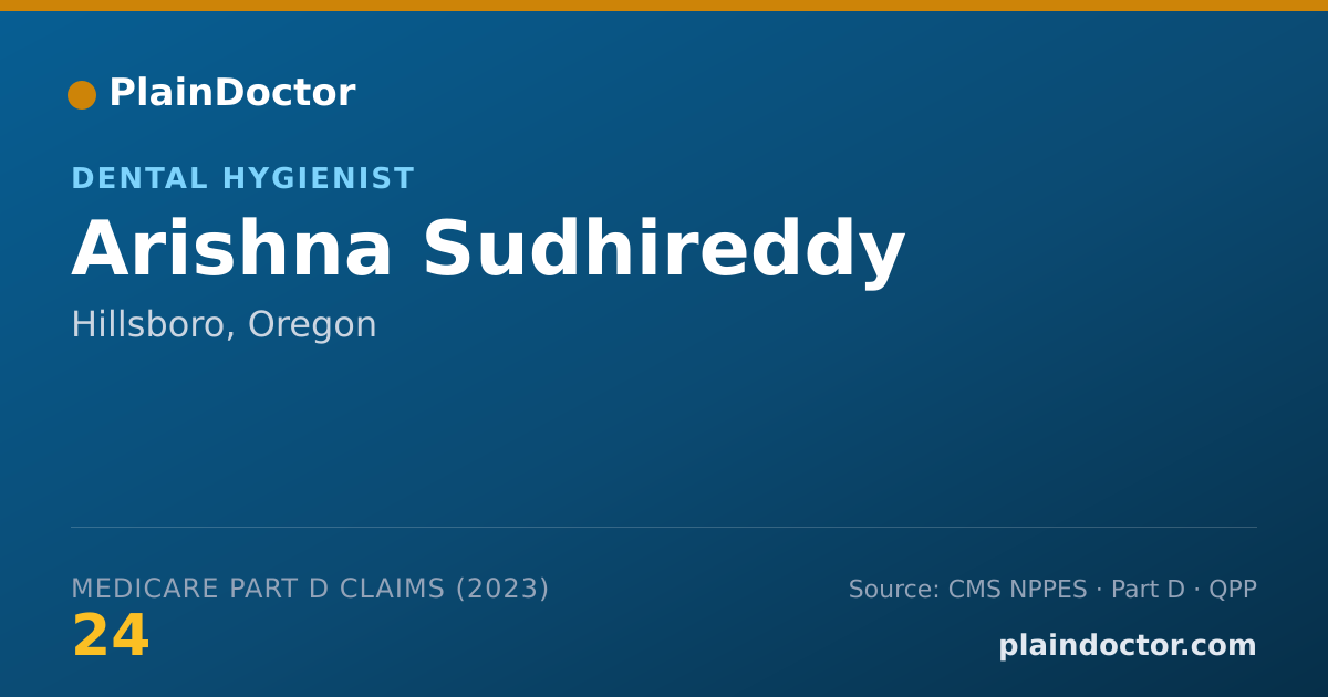 Shareable card for Arishna Sudhireddy - Dental Hygienist, Hillsboro, OR