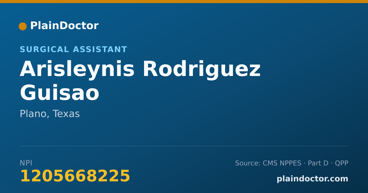Shareable card for Arisleynis Rodriguez Guisao - Surgical Assistant, Plano, TX