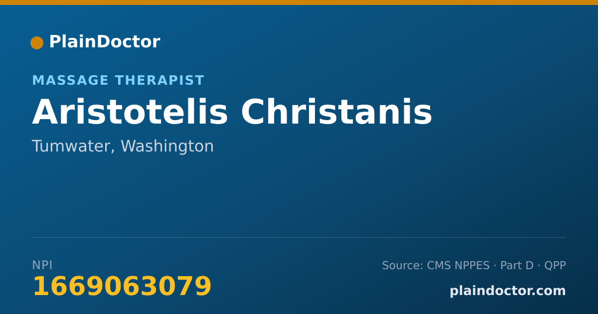 Shareable card for Aristotelis Christanis - Massage Therapist, Tumwater, WA