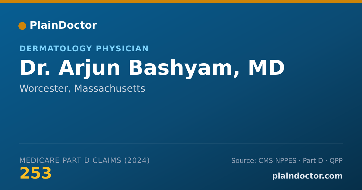 Shareable card for Arjun Bashyam, MD - Dermatology Physician, Worcester, MA
