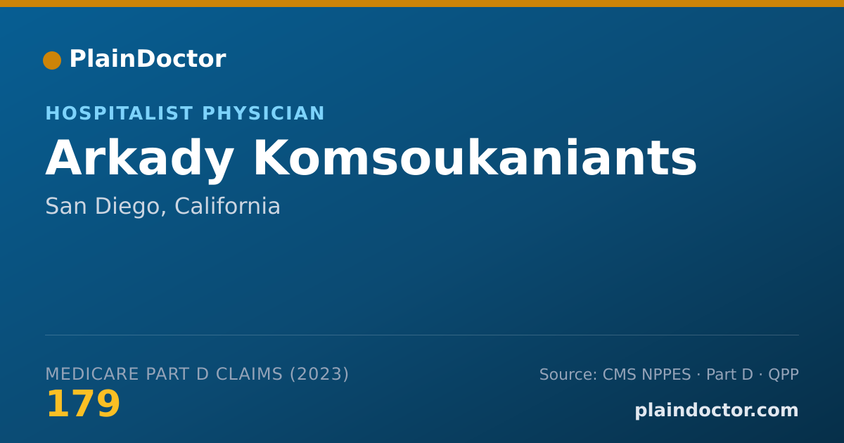 Shareable card for Arkady Komsoukaniants - Hospitalist Physician, San Diego, CA