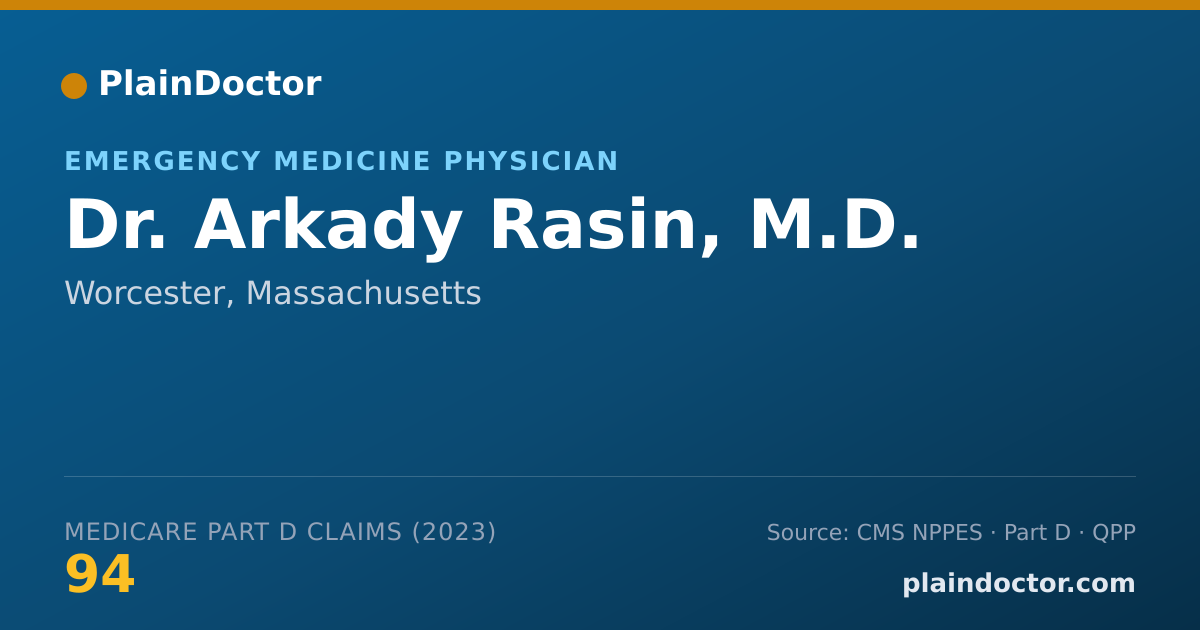 Shareable card for Arkady Rasin, M.D. - Emergency Medicine Physician, Worcester, MA