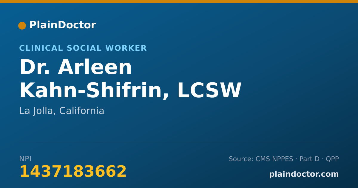 Shareable card for Arleen Kahn-Shifrin, LCSW - Clinical Social Worker, La Jolla, CA