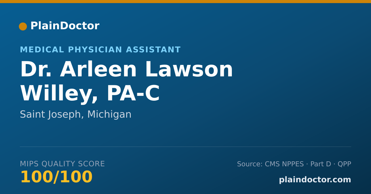 Shareable card for Arleen Lawson Willey, PA-C - Medical Physician Assistant, Saint Joseph, MI