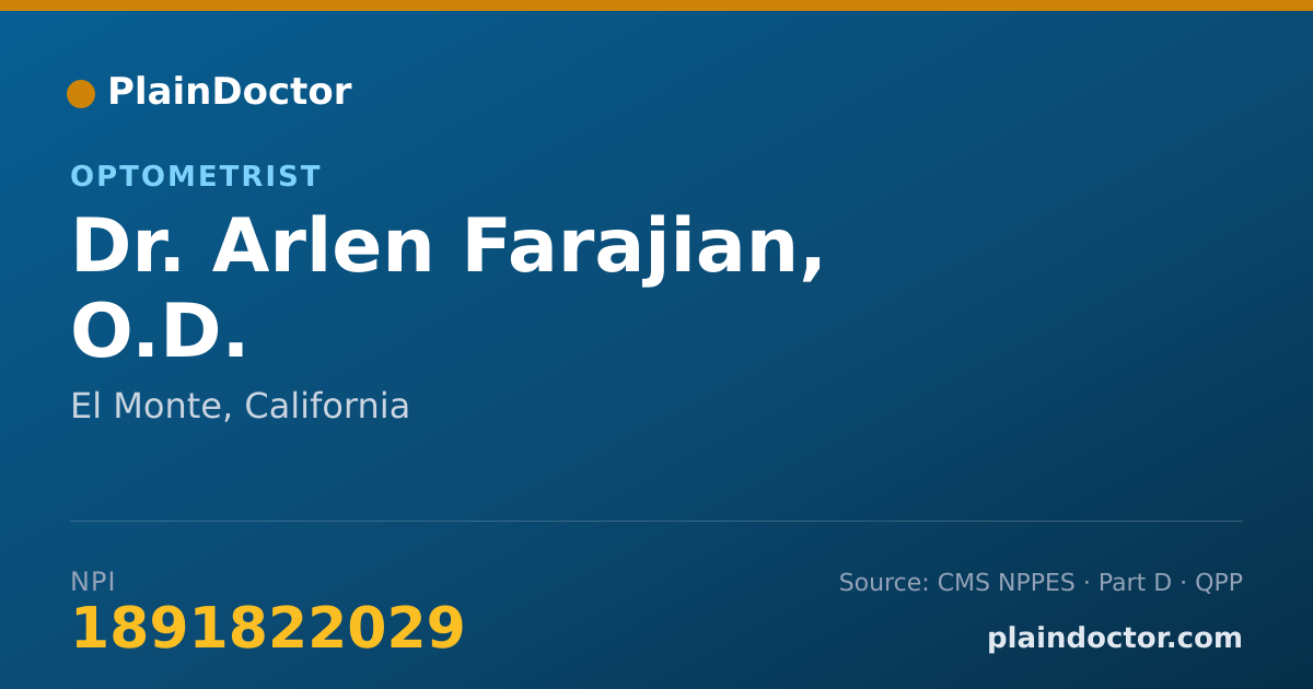 Shareable card for Arlen Farajian, O.D. - Optometrist, El Monte, CA