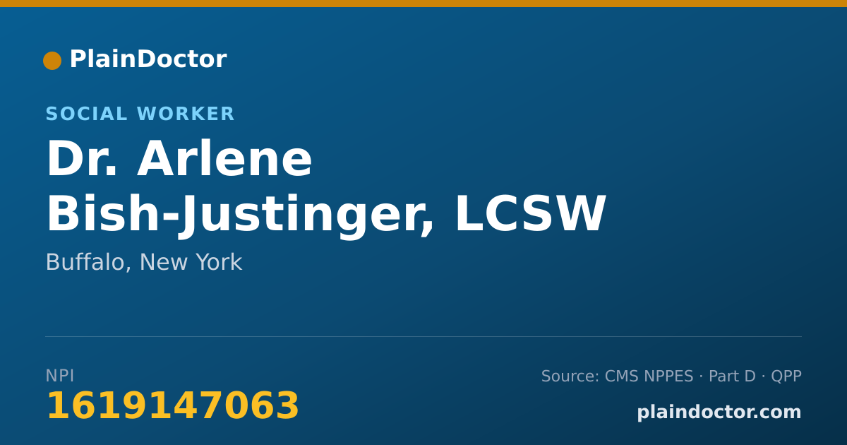 Shareable card for Arlene Bish-Justinger, LCSW - Social Worker, Buffalo, NY