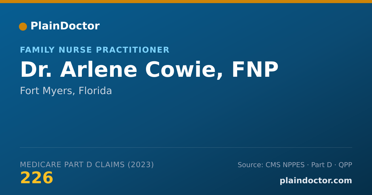 Shareable card for Arlene Cowie, FNP - Family Nurse Practitioner, Fort Myers, FL