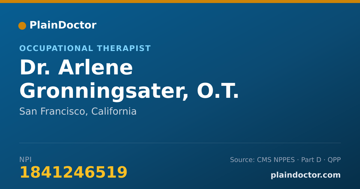 Shareable card for Arlene Gronningsater, O.T. - Occupational Therapist, San Francisco, CA